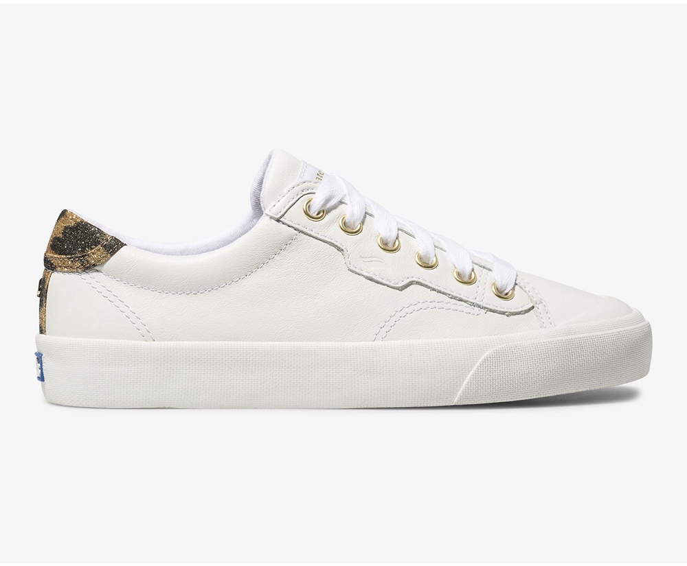 Tenis Keds Mujer Blancos - Kate Spade New York Crew Kick 75 Cuero - 4815-MDUVS